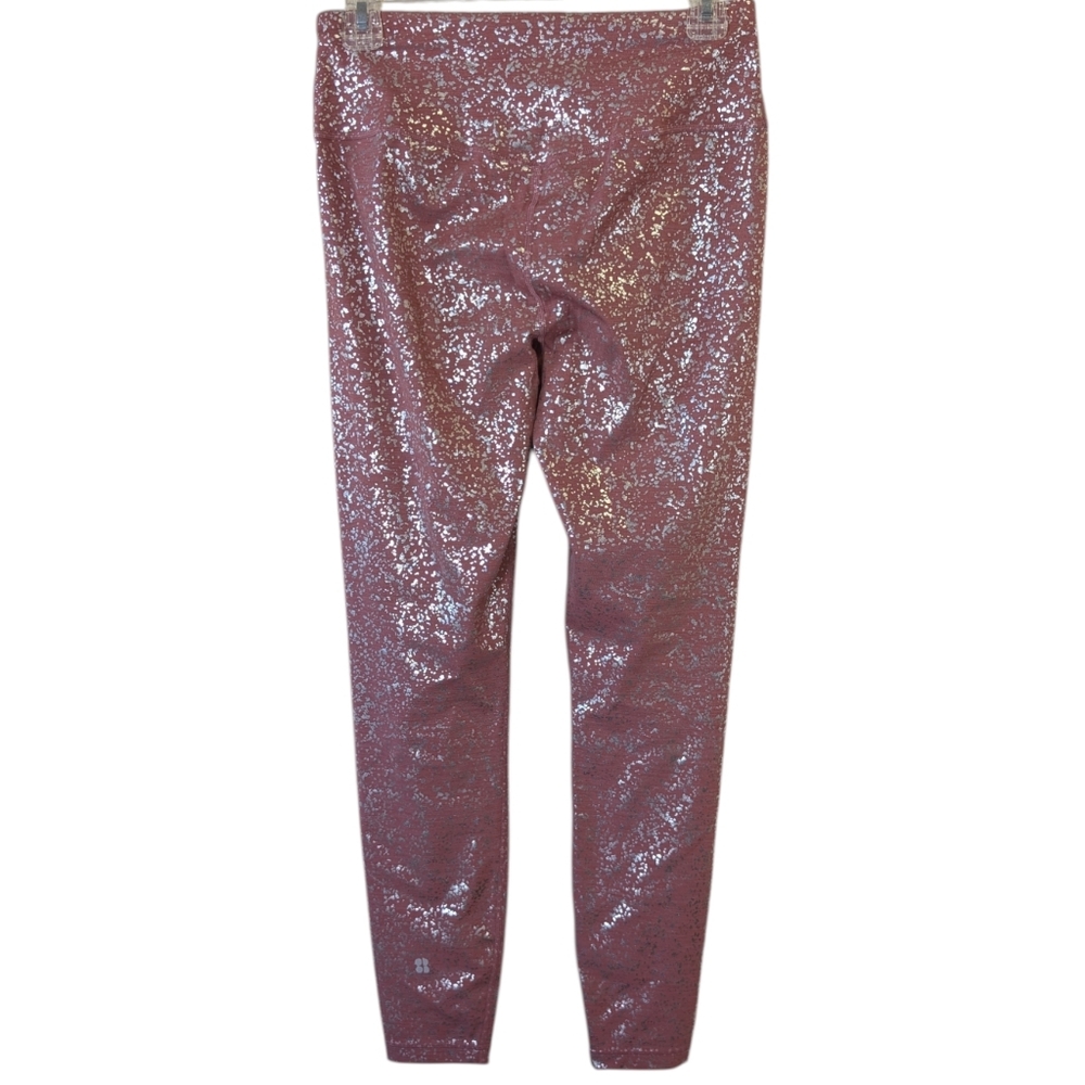 Sweaty Betty Goddess 7/8 Foil Leggings Size S Pink - Picture 4 of 7
